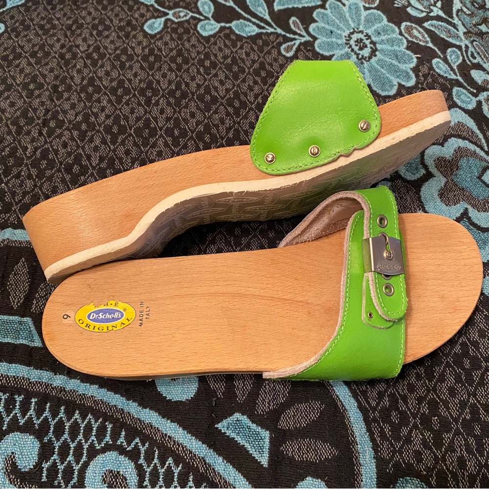 Dr. Scholl's Green Wooden Sandals